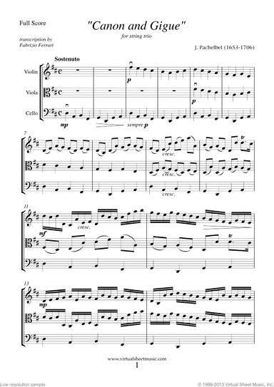 Canon in D and Gigue (f.score)