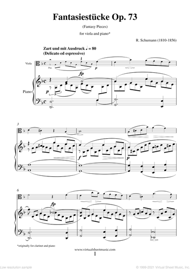 Fantasiestucke (Fantasy Pieces) Op.73