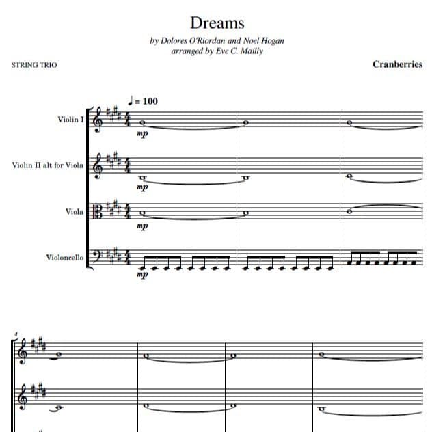 Dreams (arr. Eve C. Mailly - Zene Strings)
