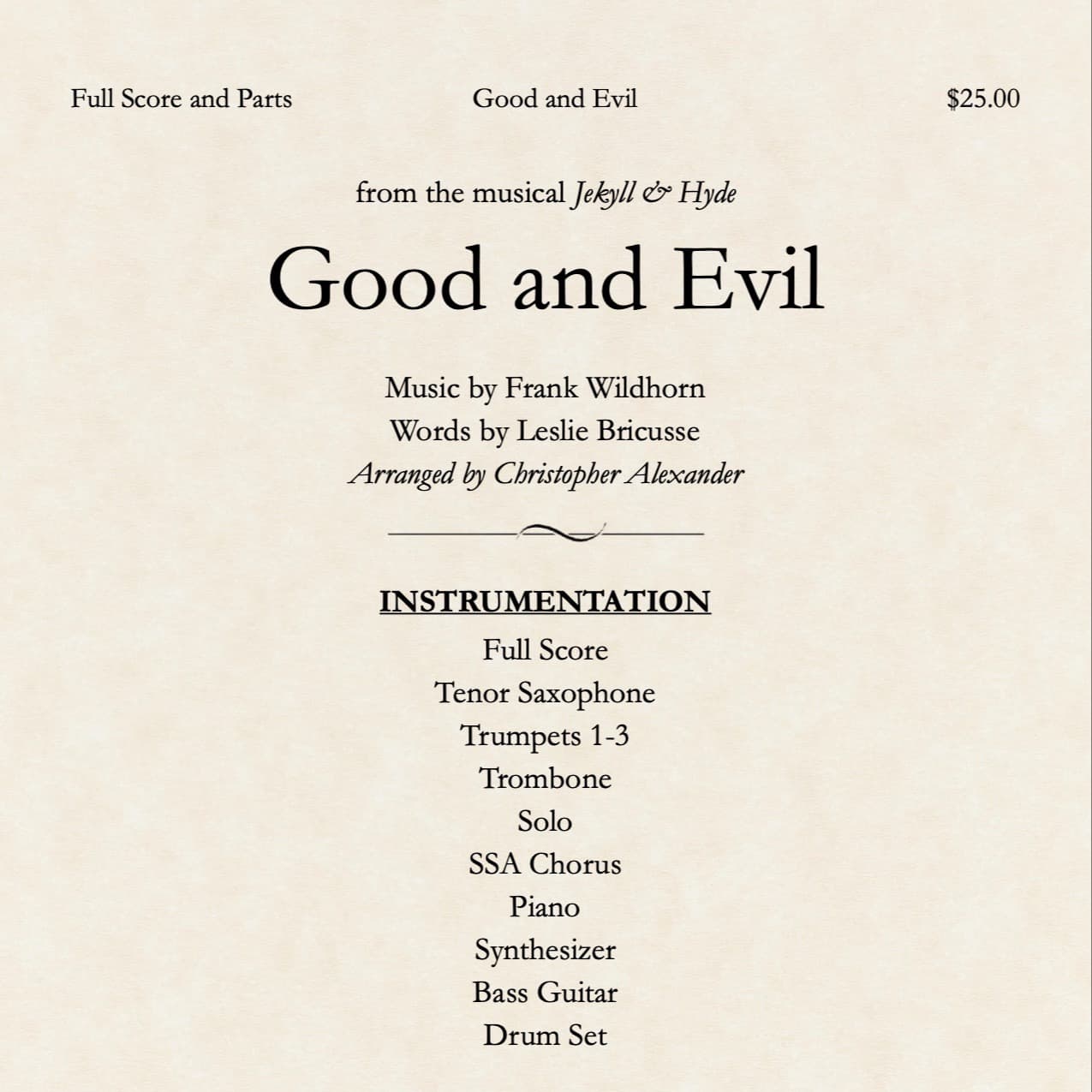 Good And Evil (arr. Christopher Alexander)