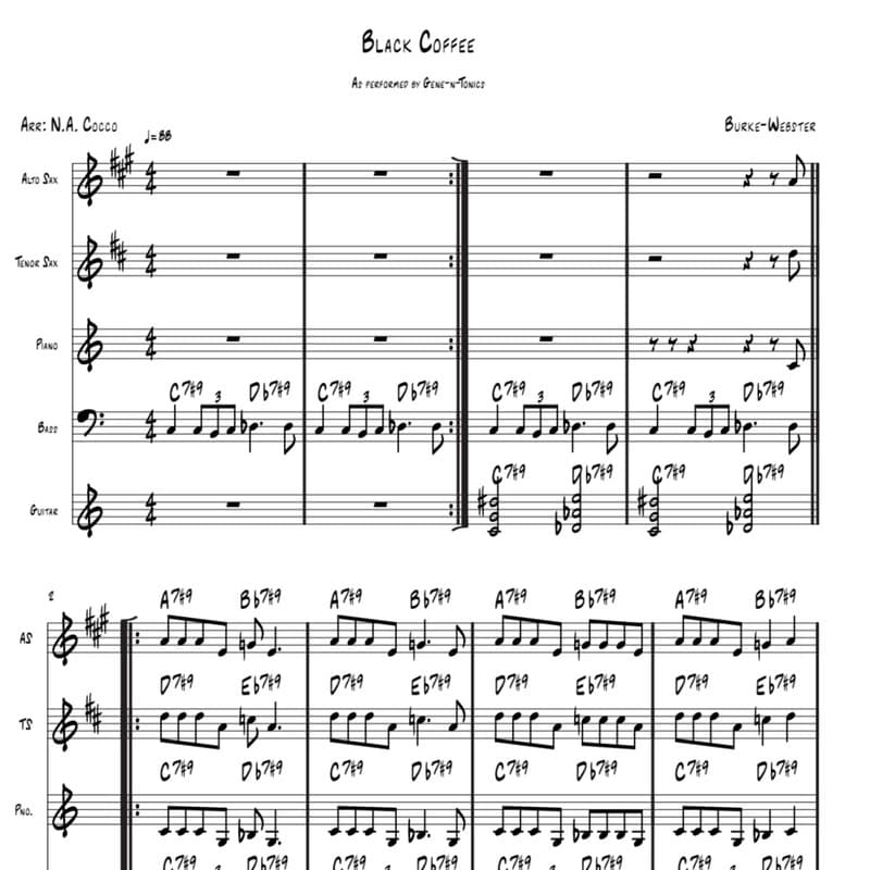 Black Coffee (arr. Nicholas Cocco)