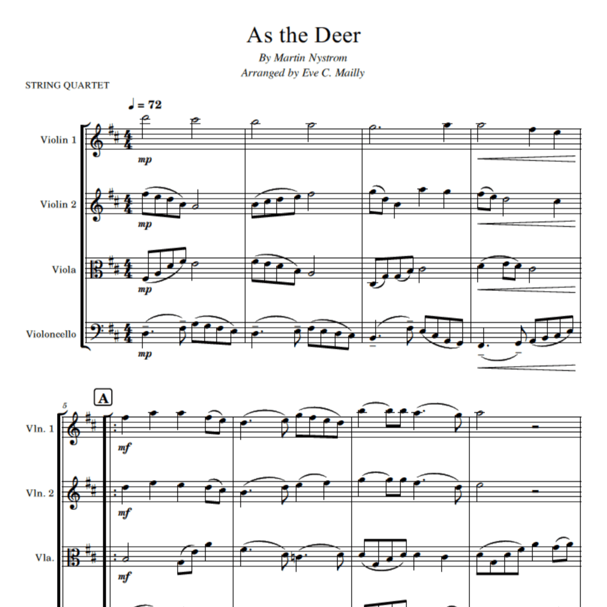 As The Deer (arr. Eve C. Mailly - Zene Strings)