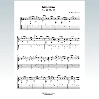 Siciliano (for Solo Guitar) (arr. Kenneth Pasciak)