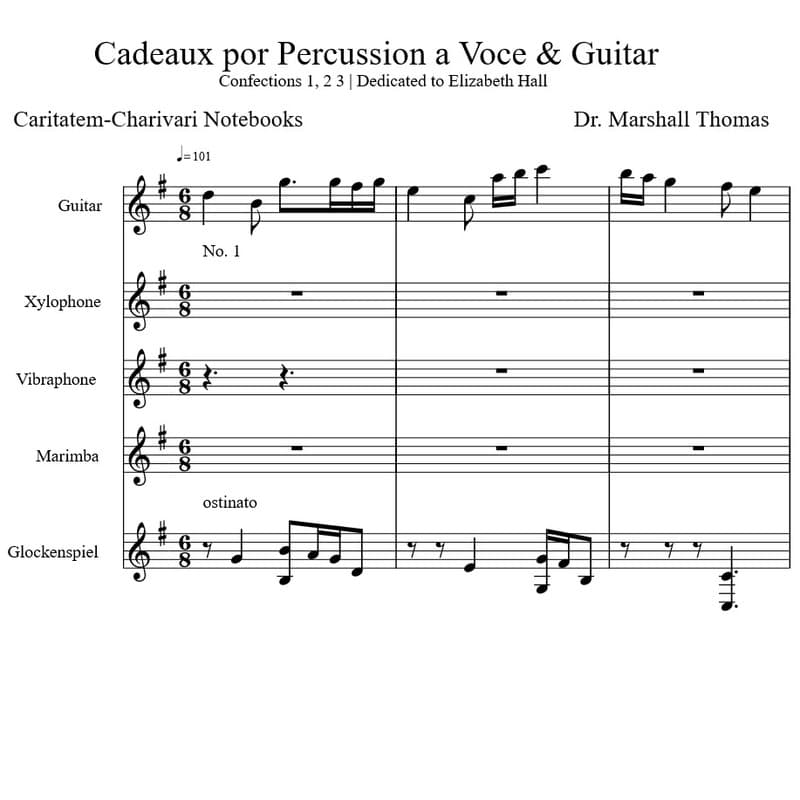 Cadeaux por Percussion a Voce & Guitar