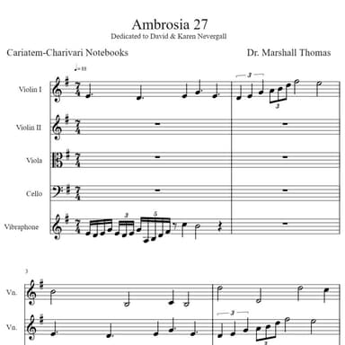 Ambrosia 27 for String Quartet & Vibraphone
