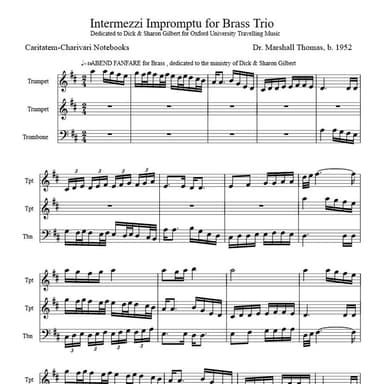 Intermezzi Impromptu for Brass Trio