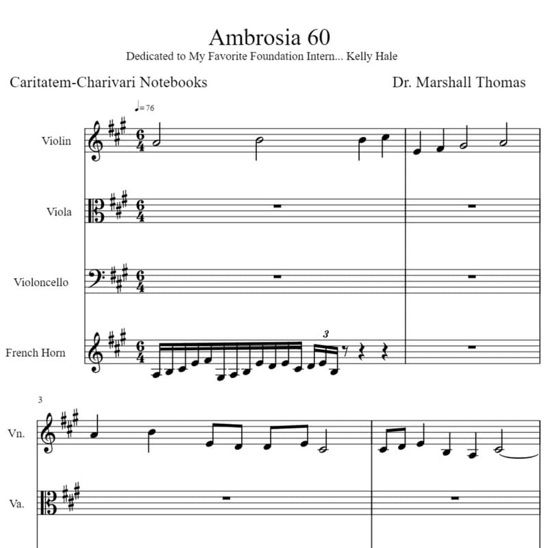 Ambrosia 60 for String Trio & Corno