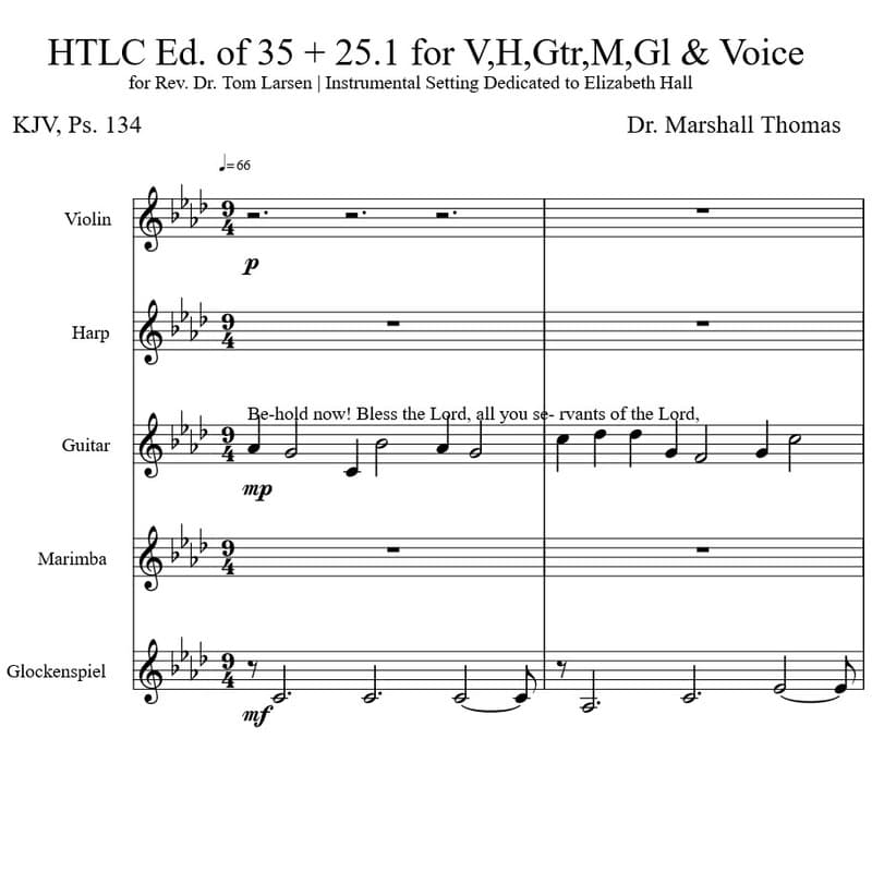 HTLC Ed. of 35 + 25.1 for V,H,Gtr,M,Gl & Voice