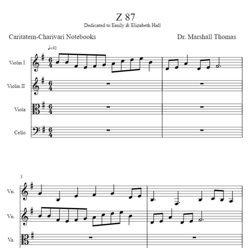 Z 87 for String Quartet