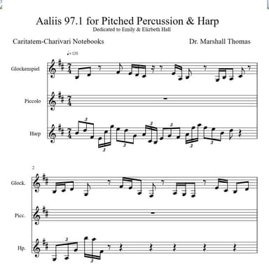 Aaliis 97.1 for Pitched Percussion & Harp