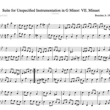 Suite for Unspecified Instrumentation in G Minor: VII. Minuet
