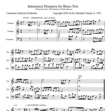 Intermezzi Diaspora for Brass Trio