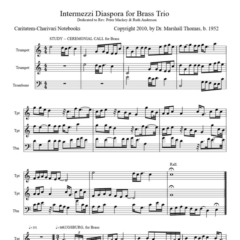 Intermezzi Diaspora for Brass Trio