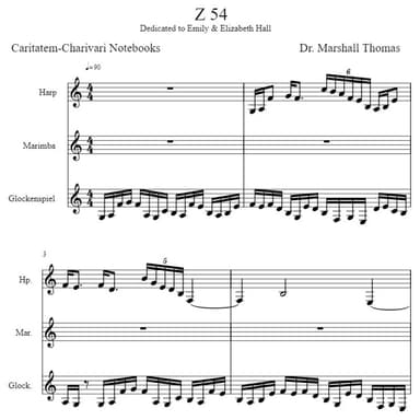 Z 54 for Harp, Marimba, Glockenspiel