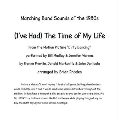 (i've Had) The Time Of My Life (arr. Brian Rhodes)