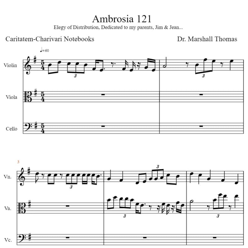 Ambrosia 121 for String Trio