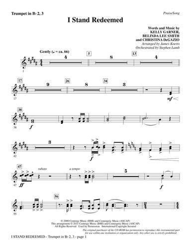 I Stand Redeemed (arr. James Koerts) - Trumpet 2 & 3