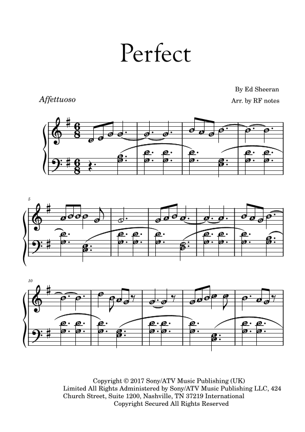 Perfect (arr. RF notes)