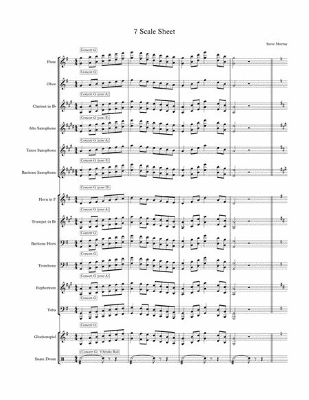 7 Scale Sheet for Concert Band