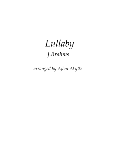 Lullaby (arr. Ajlan Akyuz)