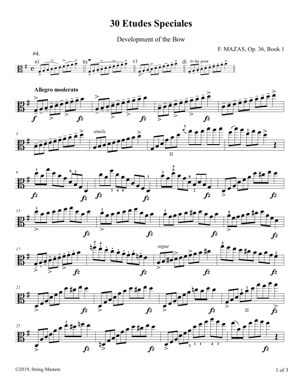 Mazas, Etudes for Viola Op 36, Book 1, No.04 (arr. String Masters)