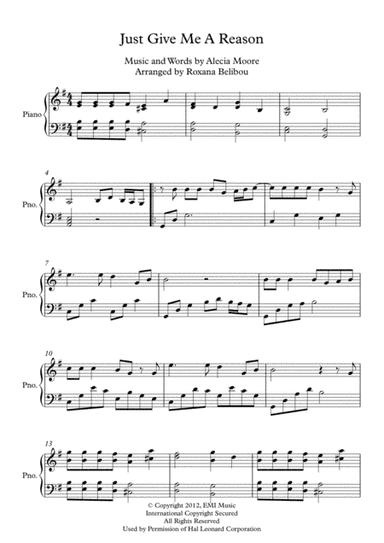Just Give Me A Reason (arr. Roxana Belibou)