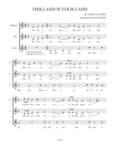 This Land Is Your Land (arr. Manoj Padki)