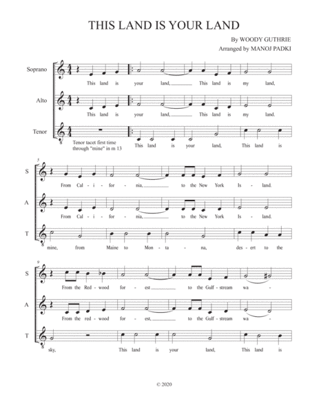 This Land Is Your Land (arr. Manoj Padki)