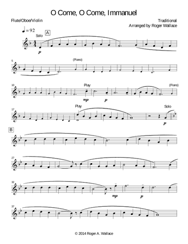 O Come, O Come, Immanuel (Emmanuel) (arr. Roger Wallace)