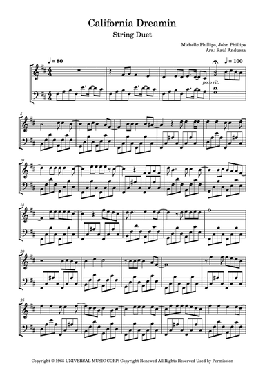 California Dreamin' (arr. Raúl Andueza Blanco)