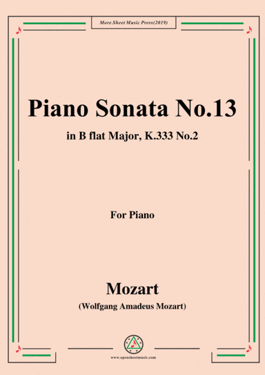 Mozart-Piano Sonata No.13 in B flat Major,K.333,No.2 (arr. MSM)