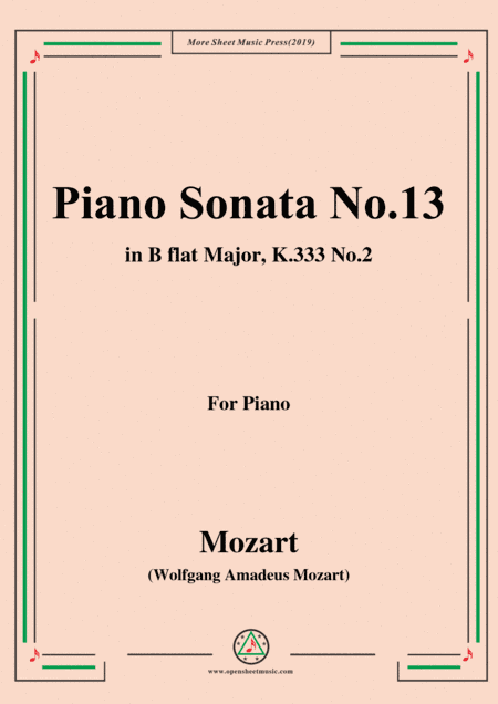 Mozart-Piano Sonata No.13 in B flat Major,K.333,No.2 (arr. MSM)
