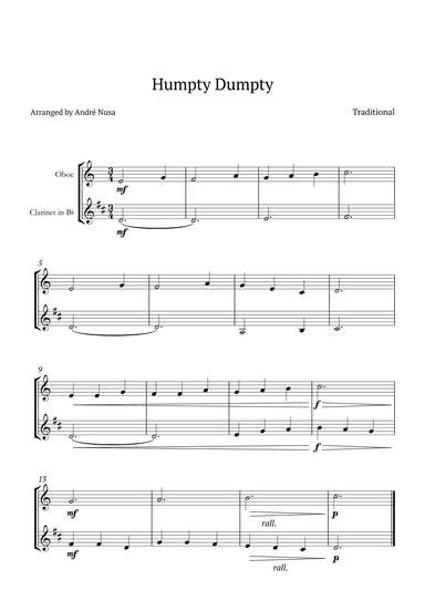 Humpty Dumpty (arr. André Nusa)