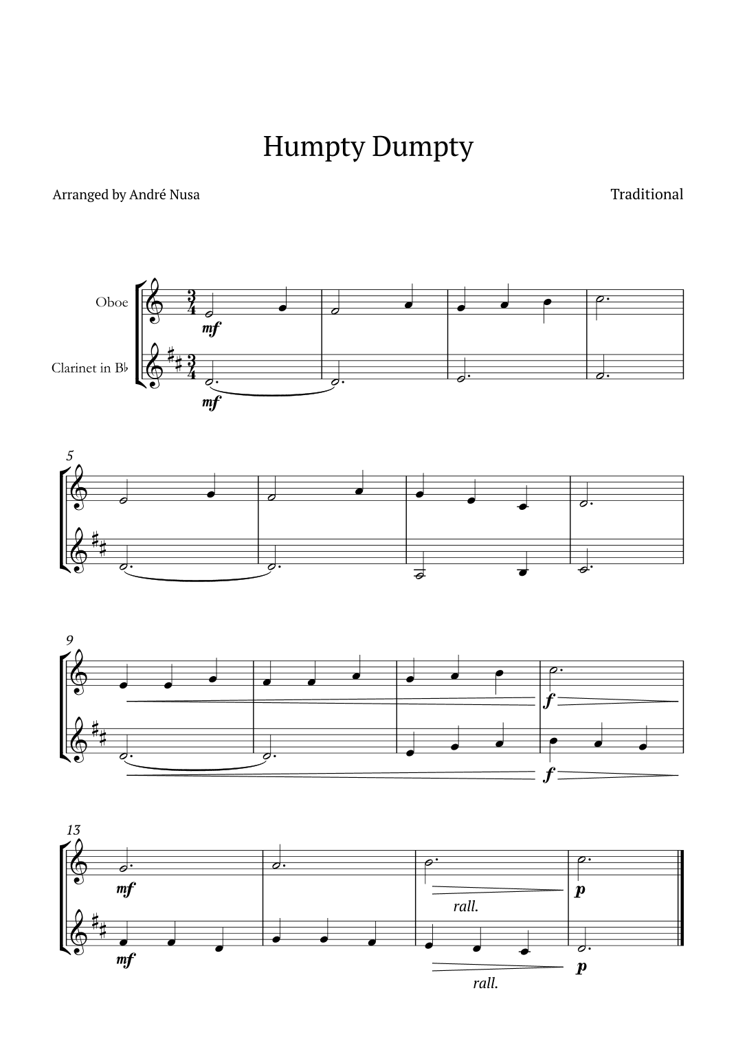 Humpty Dumpty (arr. André Nusa)