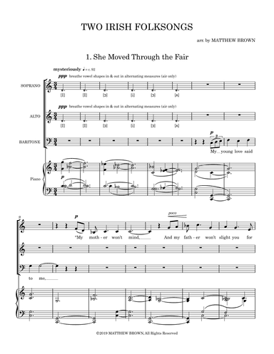 Two Irish Folksongs (arr. Matthew Brown)