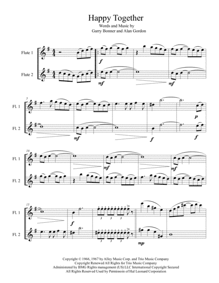Happy Together (arr. Barbara Anderson-Jones)
