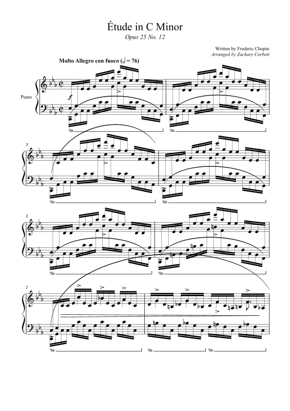 Etude Opus 25 No. 12 (Ocean) (arr. Zachary Corbett)