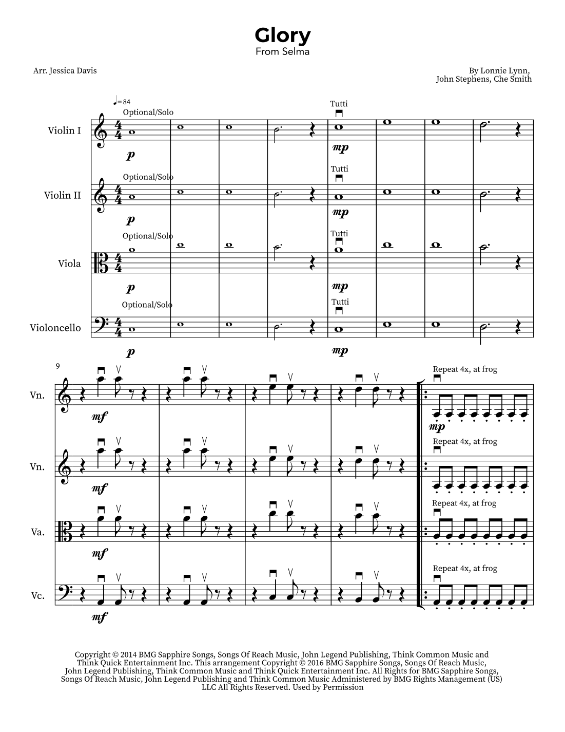 Glory (arr. Jessica Davis)