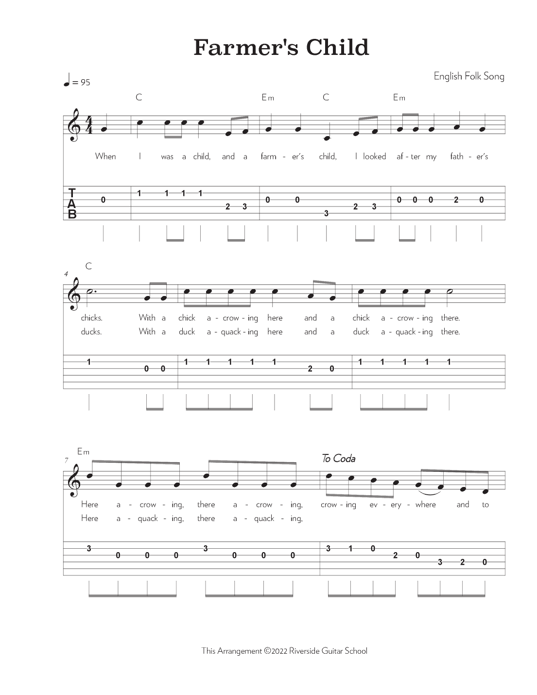 Farmer's Child (arr. Riverside Guitar School)