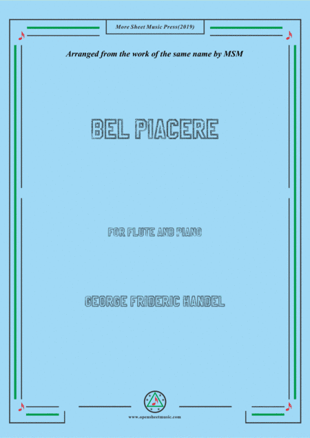 Handel-Bel piacere,for Flute and Piano (arr. MSM)