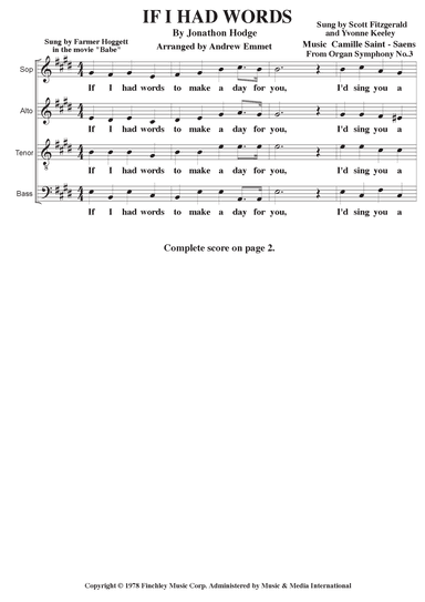 If I Had Words (arr. Andrew Emmet)