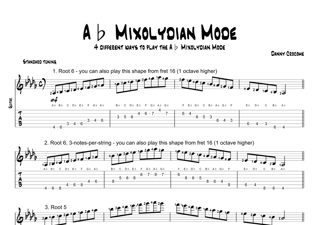 Ab Mixolydian Mode (4 Ways to Play)