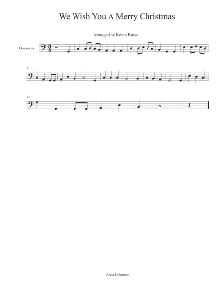 We Wish You A Merry Christmas - Bassoon (arr. Kevin Busse)