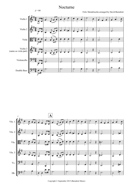 Nocturne (from A Midsummer Night's Dream) for String Orchestra (arr. David Burndrett)