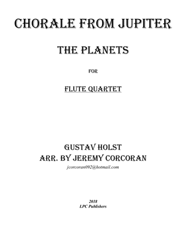 Chorale from Jupiter for Flute Quartet (arr. Jeremy Corcoran)
