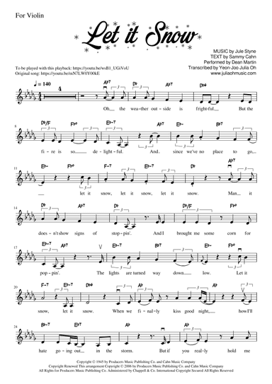 Let It Snow! Let It Snow! Let It Snow! (arr. JULIA OH MUSIC | Julia Yeon-Joo Oh)