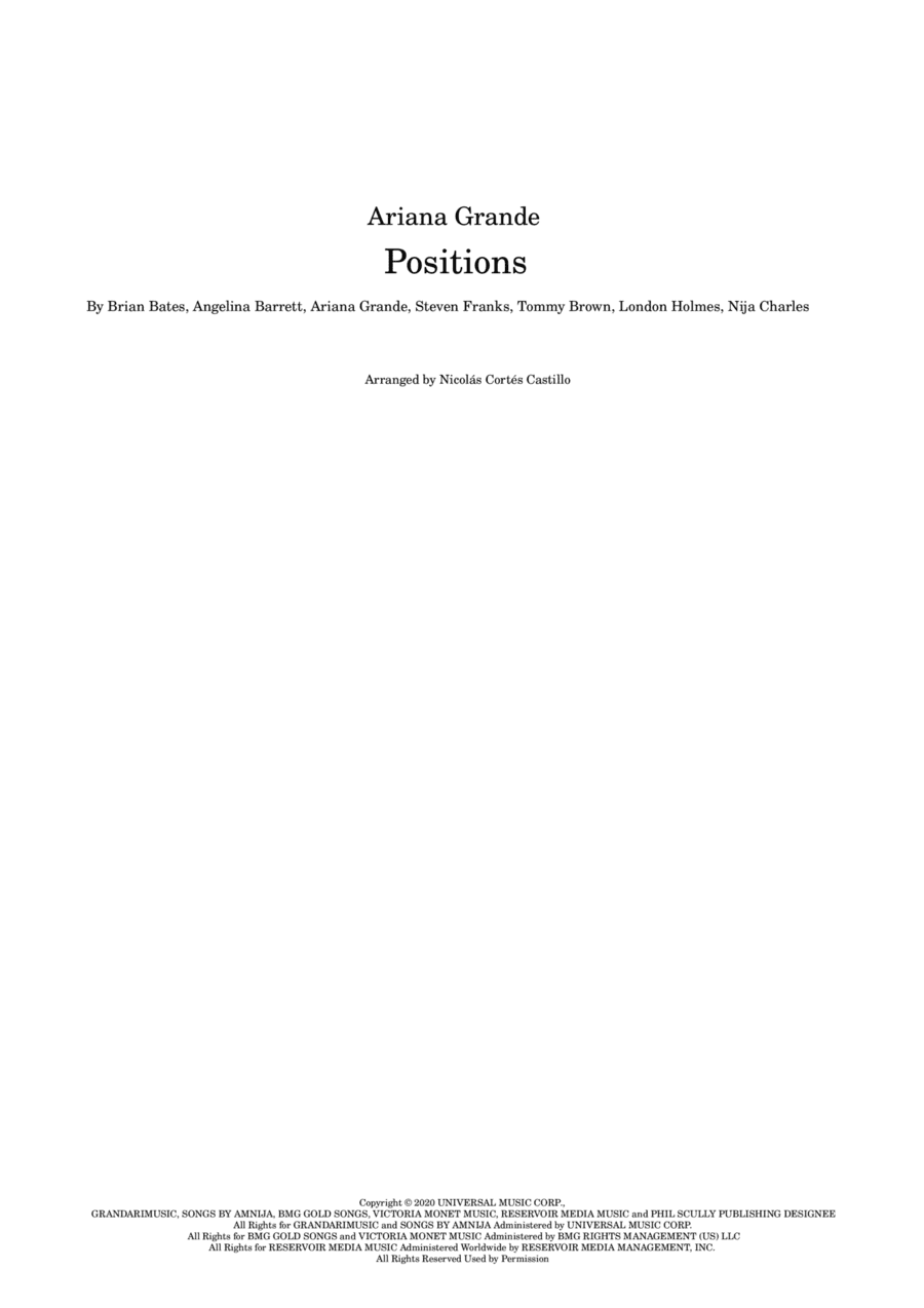 Positions (arr. Nicolás Cortés Castillo)