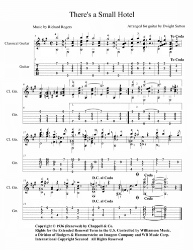 There's A Small Hotel (arr. Dwight Sutton)