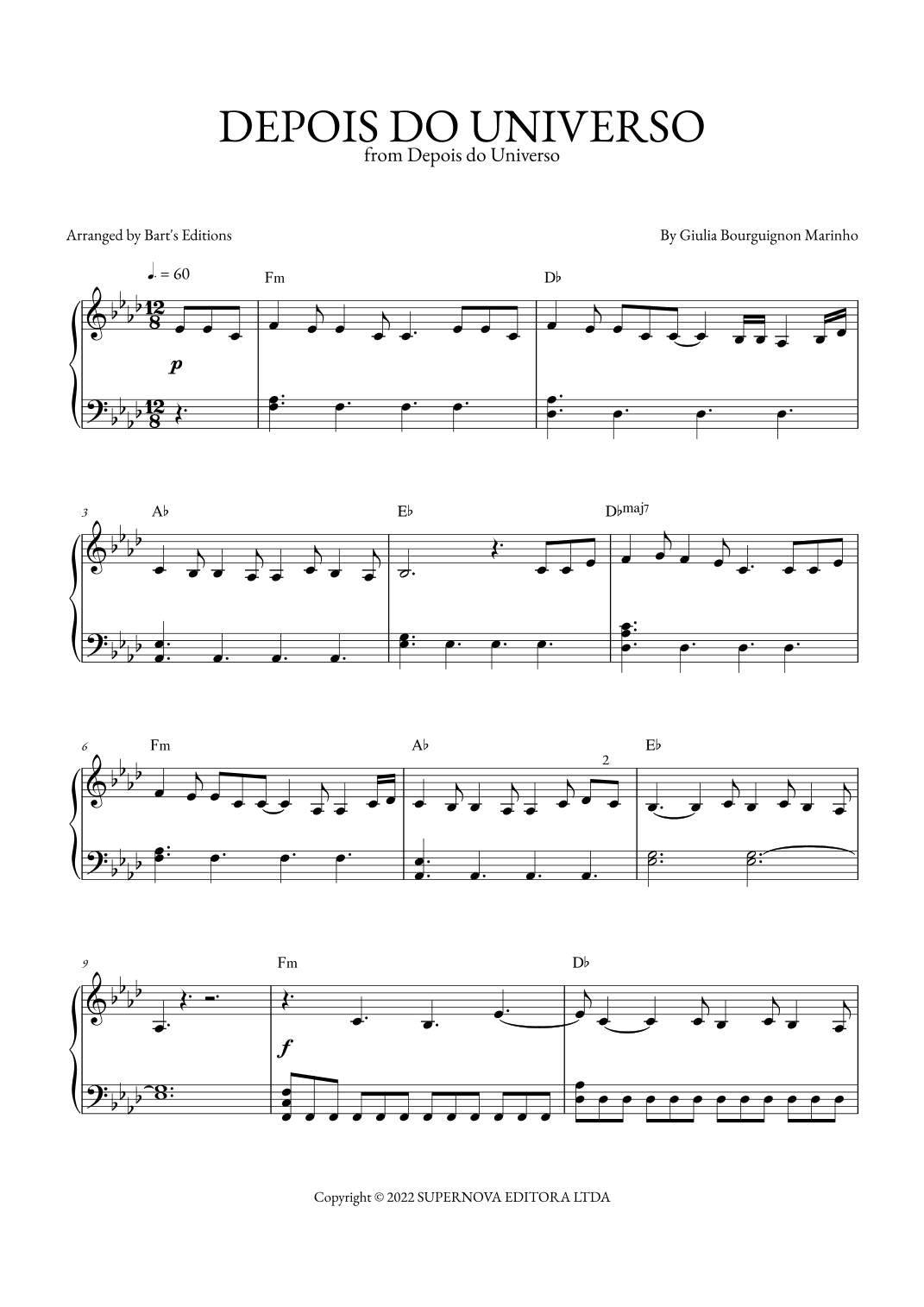 Depois Do Universo (arr. Bart's Editions)