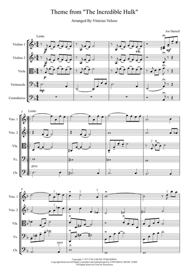 The Incredible Hulk (arr. Arranged by Vinicius Veloso)